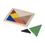 Gioco del tangram in legno 7 pezzi in differenti colori Shape color marrone seconda vista