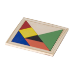 Gioco del tangram in legno 7 pezzi in differenti colori Shape color marrone quarta vista
