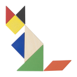 Gioco del tangram in legno 7 pezzi in differenti colori Shape color marrone settima vista