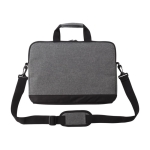 Borsa cartella in poliestere 600D con tasca per portatile da 15” color grigio seconda vista