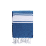 Pareo bicolore in cotone e poliestere per 2 persone 200 g/m² color blu vista area di stampa