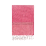 Pareo monocolore con frange in cotone riciclato e organico 200 g/m² color rosso prima vista