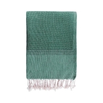 Pareo monocolore con frange in cotone riciclato e organico 200 g/m² color verde prima vista