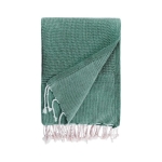 Pareo monocolore con frange in cotone riciclato e organico 200 g/m² color verde terza vista