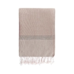 Pareo monocolore con frange in cotone riciclato e organico 200 g/m² color beige prima vista