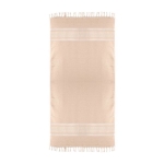Pareo con motivo a righe in cotone riciclato da 200 g/m² color beige prima vista