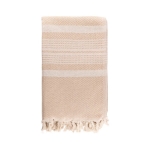 Pareo con motivo a righe in cotone riciclato da 200 g/m² color beige seconda vista