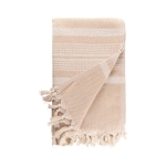 Pareo con motivo a righe in cotone riciclato da 200 g/m² color beige terza vista