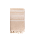 Pareo con motivo a righe in cotone riciclato da 200 g/m² color beige vista area di stampa