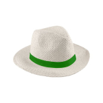 Cappello di carta classico a tesa larga con nastro personalizzabile color naturale quarta vista