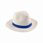 Cappello di carta classico a tesa larga con nastro personalizzabile color naturale sesta vista