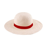 Cappello di carta da donna a tesa larga con nastro personalizzabile color naturale terza vista