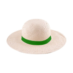 Cappello di carta da donna a tesa larga con nastro personalizzabile color naturale quarta vista