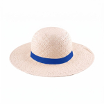 Cappello di carta da donna a tesa larga con nastro personalizzabile color naturale sesta vista