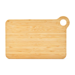 Tagliere in bambù con maniglia angolare per servire color naturale vista posteriore