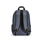 Zaino da 22 litri in nylon riciclato con cerniere impermeabili 15,6” color blu vista posteriore