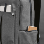 Zaino da 22 litri in nylon riciclato con cerniere impermeabili 15,6” color grigio scuro seconda vista dettaglio