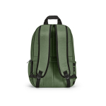 Zaino da 22 litri in nylon riciclato con cerniere impermeabili 15,6” color verde militare vista posteriore