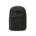 Zaino da 27l con tasca per pc in cotone riciclato cerato da 230g/m² color nero vista frontale