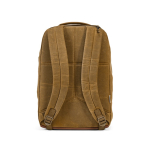 Zaino da 27l con tasca per pc in cotone riciclato cerato da 230g/m² color camel vista posteriore