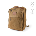 Zaino da 27l con tasca per pc in cotone riciclato cerato da 230g/m² color camel