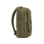 Zaino da 27l con tasca per pc in cotone riciclato cerato da 230g/m² color verde militare terza vista
