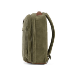 Zaino da 27l con tasca per pc in cotone riciclato cerato da 230g/m² color verde militare quarta vista