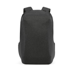 Zaino da 20 litri in rPET e tessuto antitaglio con chiusura TSA nascosta 15,6” color nero vista frontale