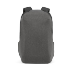 Zaino da 20 litri in rPET e tessuto antitaglio con chiusura TSA nascosta 15,6” color grigio scuro vista frontale