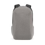 Zaino da 20 litri in rPET e tessuto antitaglio con chiusura TSA nascosta 15,6” color grigio chiaro vista frontale
