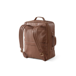 Zaino elegante in pelle riciclata con tasca espandibile per PC 17'' color marrone scuro seconda vista