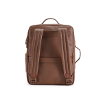 Zaino elegante in pelle riciclata con tasca espandibile per PC 17'' color marrone scuro vista posteriore