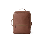 Zaino elegante in pelle riciclata con tasca espandibile per PC 17'' color marrone scuro vista frontale