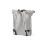 Zaino in ecopelle riciclata per PC con schienale imbottito 15,6'' color grigio chiaro seconda vista