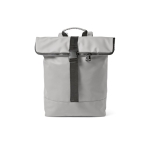 Zaino in ecopelle riciclata per PC con schienale imbottito 15,6'' color grigio chiaro vista frontale