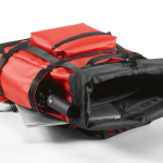 Zaino ecologico impermeabile con chiusura magnetica per PC 17” color rosso quarta vista dettaglio