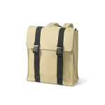 Zaino in pelle sintetica riciclata e plastica riciclata per PC da 17” color beige