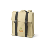 Zaino in pelle sintetica riciclata e plastica riciclata per PC da 17” color beige