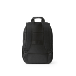 Zaino da 18l in rPET 300D con tasca frontale con zip e tasca laterale 15,6” color nero vista posteriore