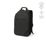 Zaino da 18l in rPET 300D con tasca frontale con zip e tasca laterale 15,6” color nero