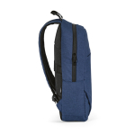 Zaino da 18l in rPET 300D con tasca frontale con zip e tasca laterale 15,6” color blu terza vista