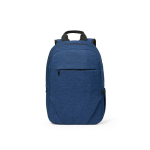 Zaino da 18l in rPET 300D con tasca frontale con zip e tasca laterale 15,6” color blu vista frontale