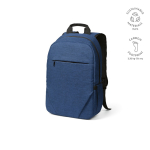 Zaino da 18l in rPET 300D con tasca frontale con zip e tasca laterale 15,6” color blu
