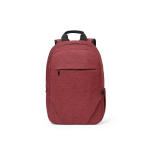 Zaino da 18l in rPET 300D con tasca frontale con zip e tasca laterale 15,6” color rosso vista frontale