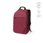 Zaino da 18l in rPET 300D con tasca frontale con zip e tasca laterale 15,6” color rosso