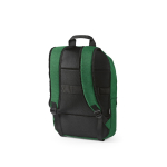 Zaino da 18l in rPET 300D con tasca frontale con zip e tasca laterale 15,6” color verde seconda vista