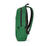 Zaino da 18l in rPET 300D con tasca frontale con zip e tasca laterale 15,6” color verde quarta vista