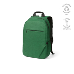 Zaino da 18l in rPET 300D con tasca frontale con zip e tasca laterale 15,6” color verde