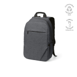 Zaino da 18l in rPET 300D con tasca frontale con zip e tasca laterale 15,6” color grigio scuro