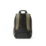 Zaino da 18l in rPET 300D con tasca frontale con zip e tasca laterale 15,6” color camel vista posteriore